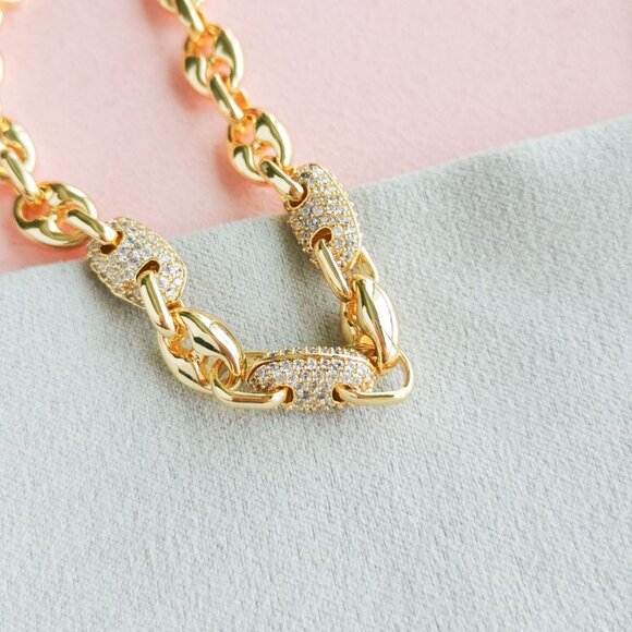 Kendra Scott - Bailey White CZ Gold Pave Chain Bracelet - NEW - Picture 2 of 4